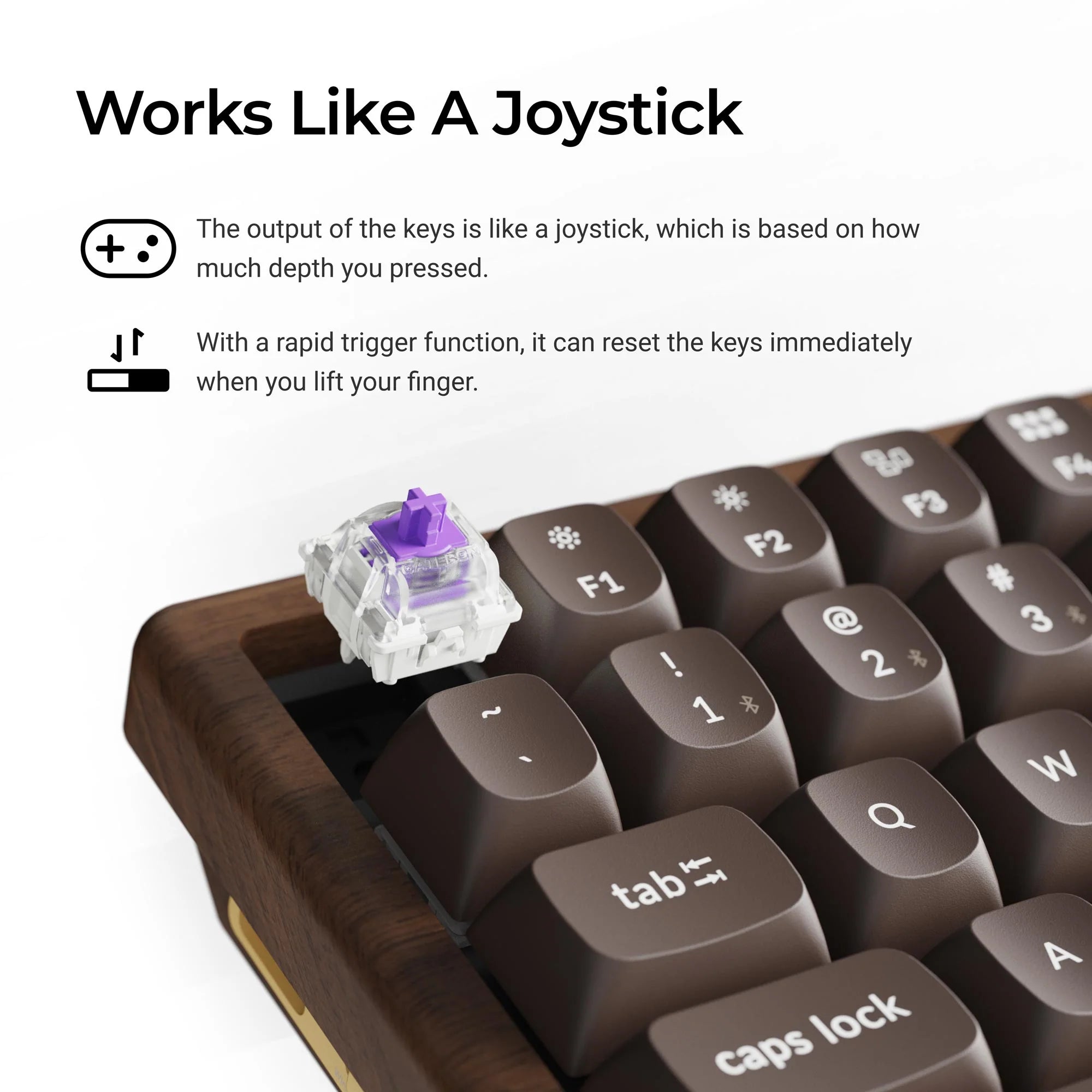 Keychron K2 HE Wireless Magnetic Switch Custom Keyboard - All-Wood Special - View 3