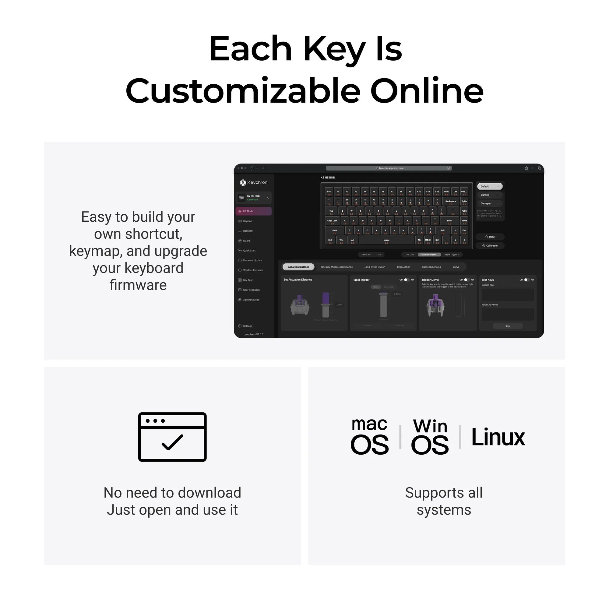 Keychron K2 HE Wireless Magnetic Switch Custom Keyboard - All-Wood Special - View 6