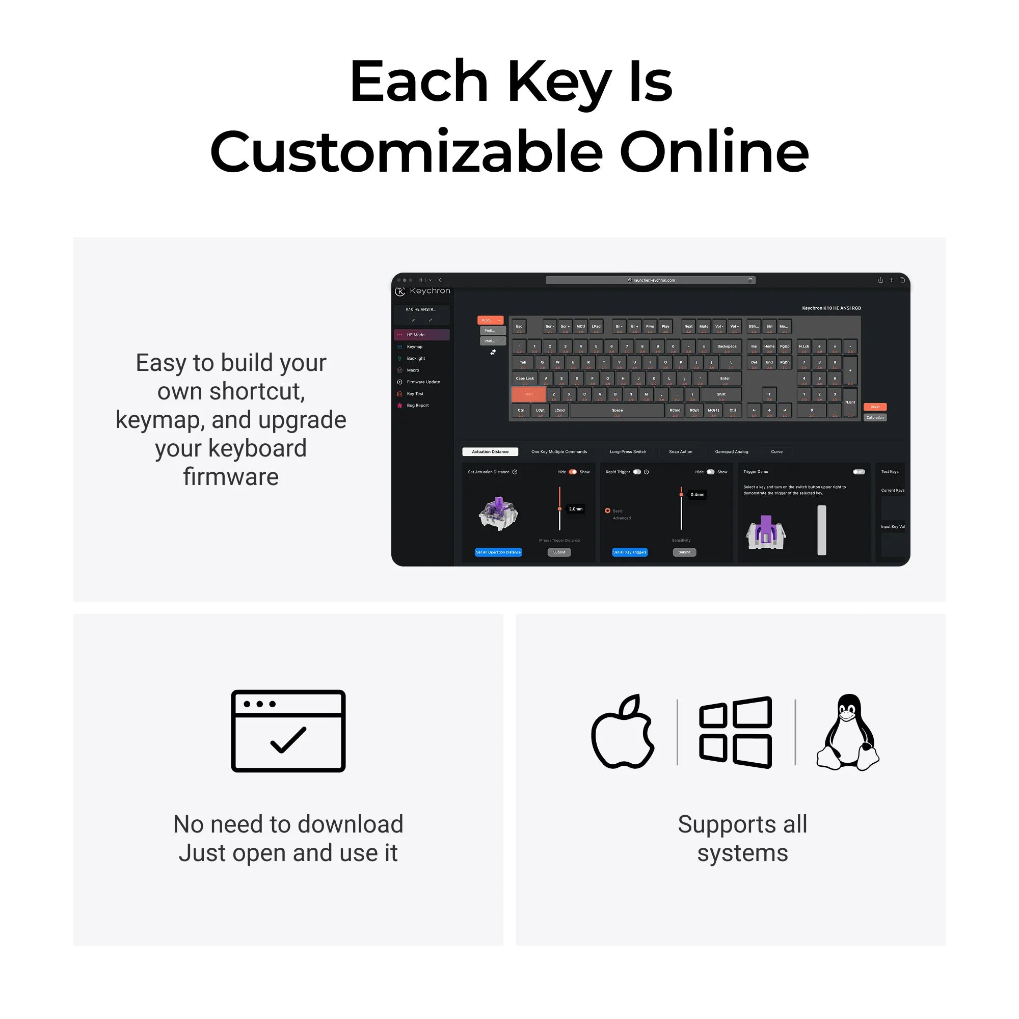 Keychron K10 HE Wireless Magnetic Switch Custom Keyboard - View 6