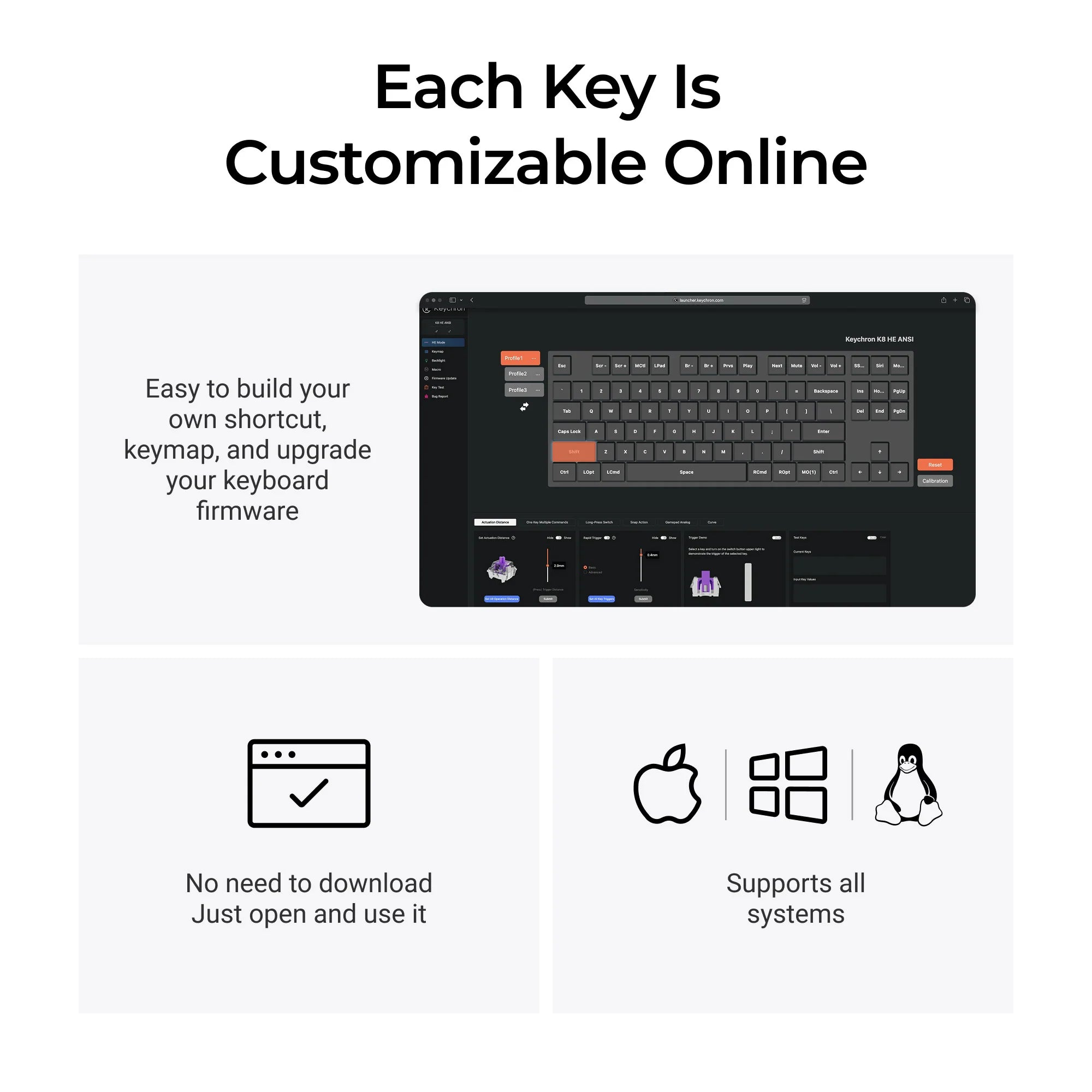 Keychron K8 HE Wireless Magnetic Switch Custom Keyboard - View 6