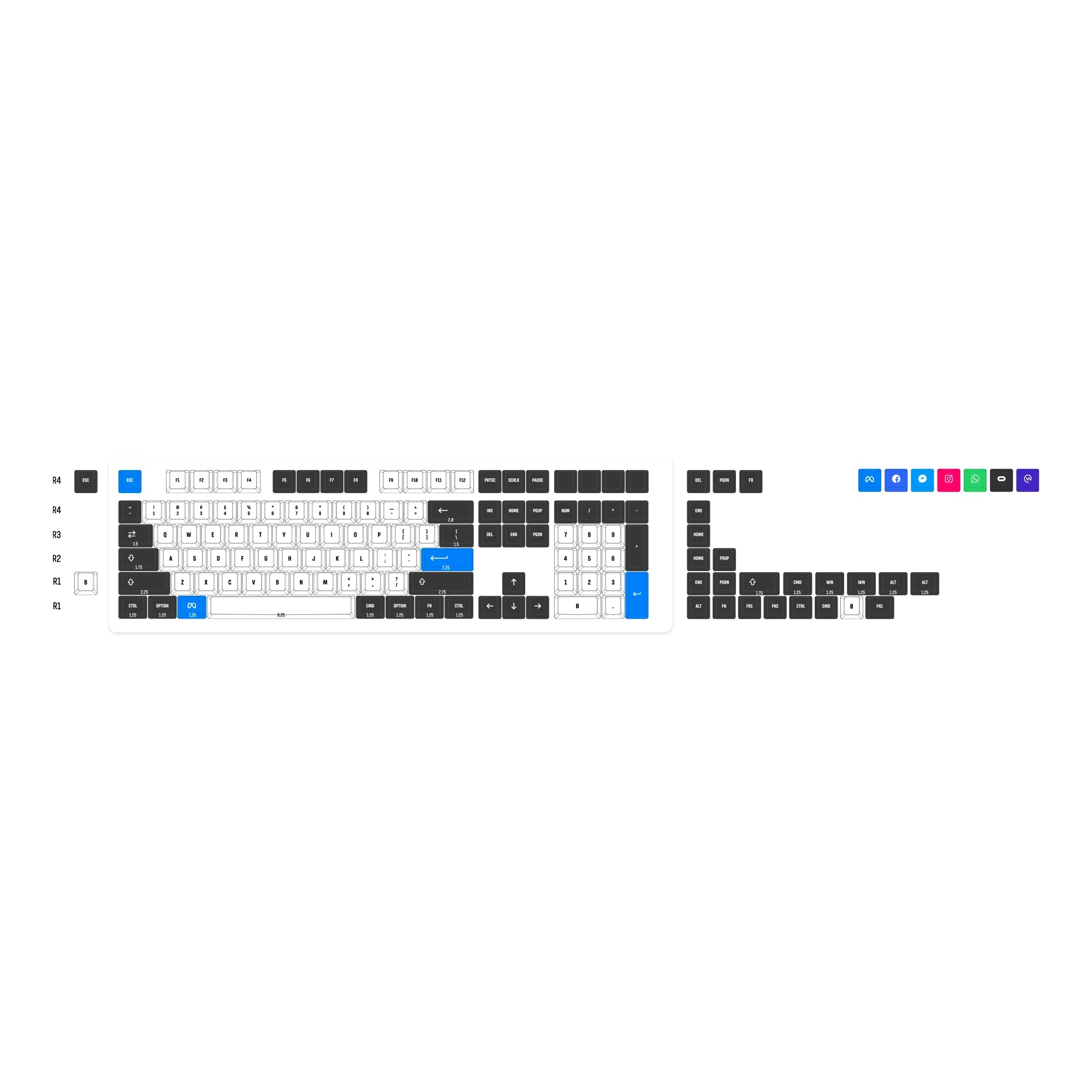 OEM Dye-Sub PBT Full Set Keycap Set - Meta - View 4