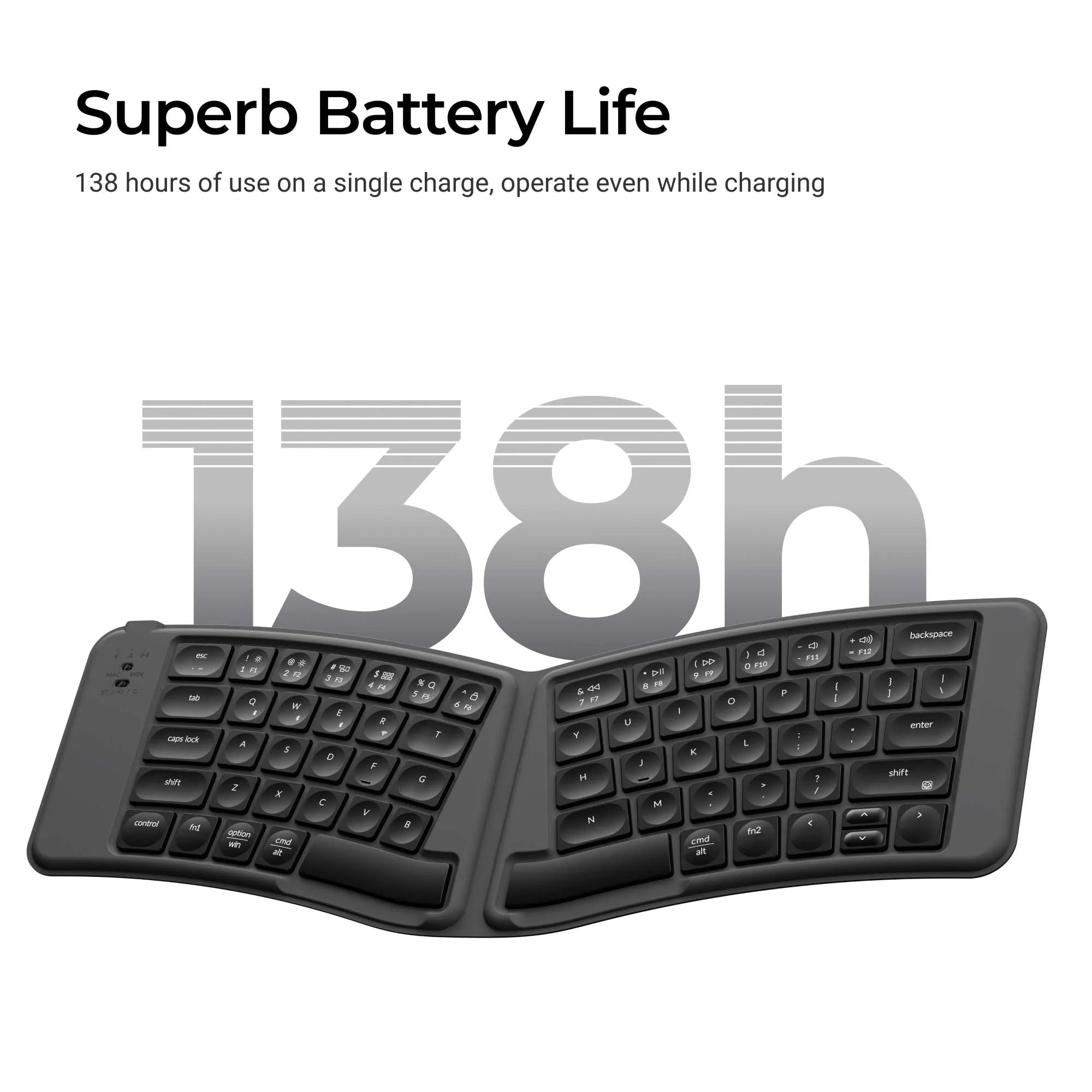 Keychron B11 Pro Ultra-Slim Wireless Foldable Keyboard - View 3