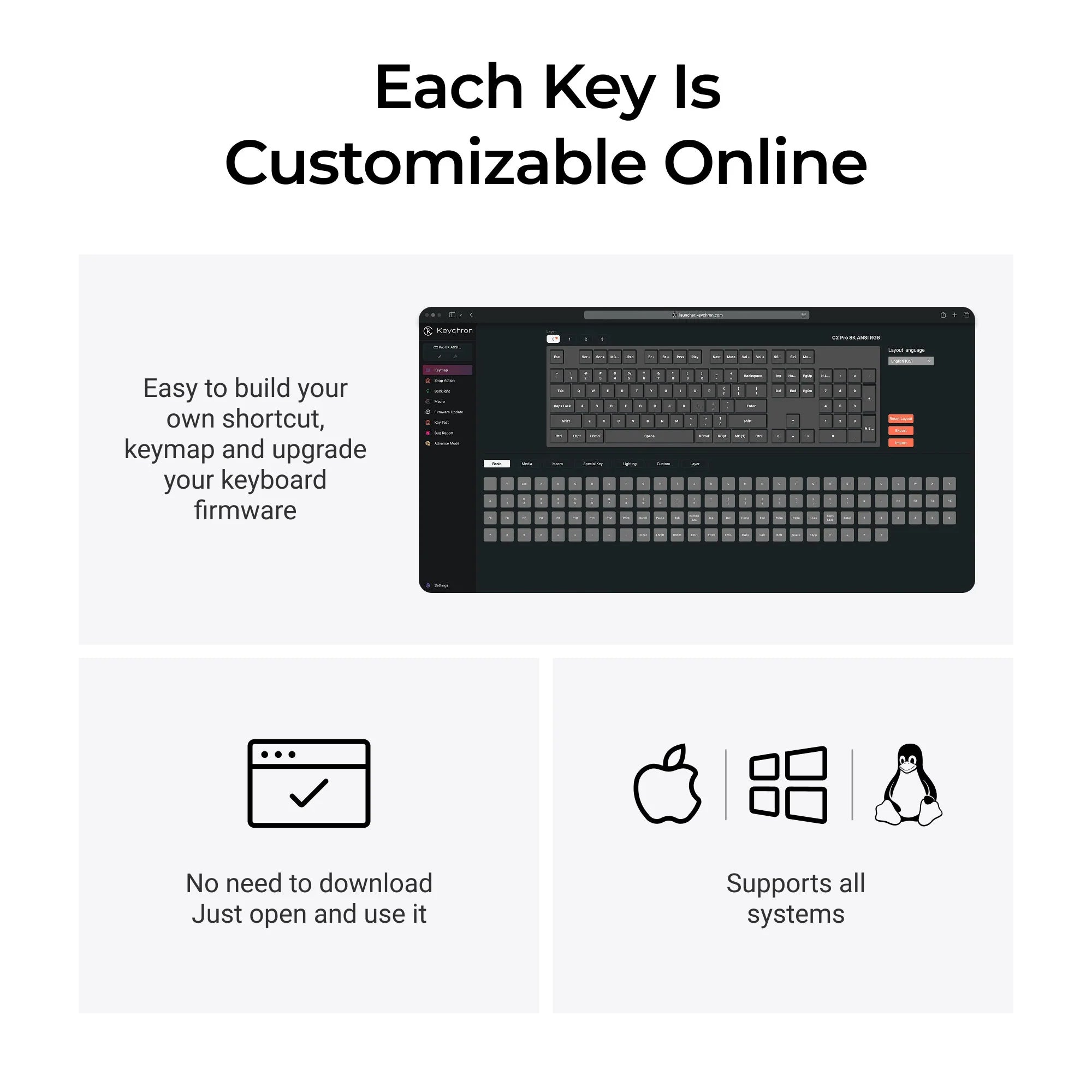 Keychron C2 Pro 8K QMK Wired Custom Mechanical Keyboard - View 5