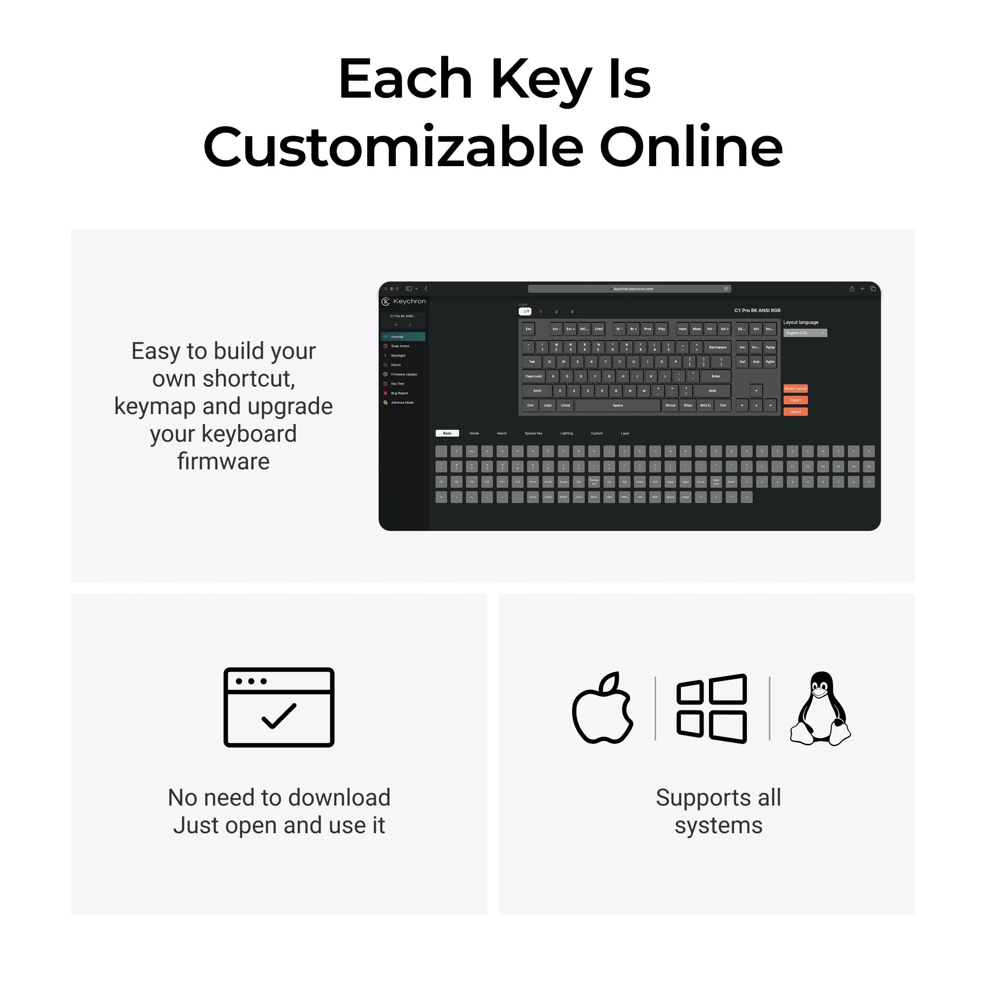 Keychron C1 Pro 8K QMK Wired Custom Mechanical Keyboard - View 5