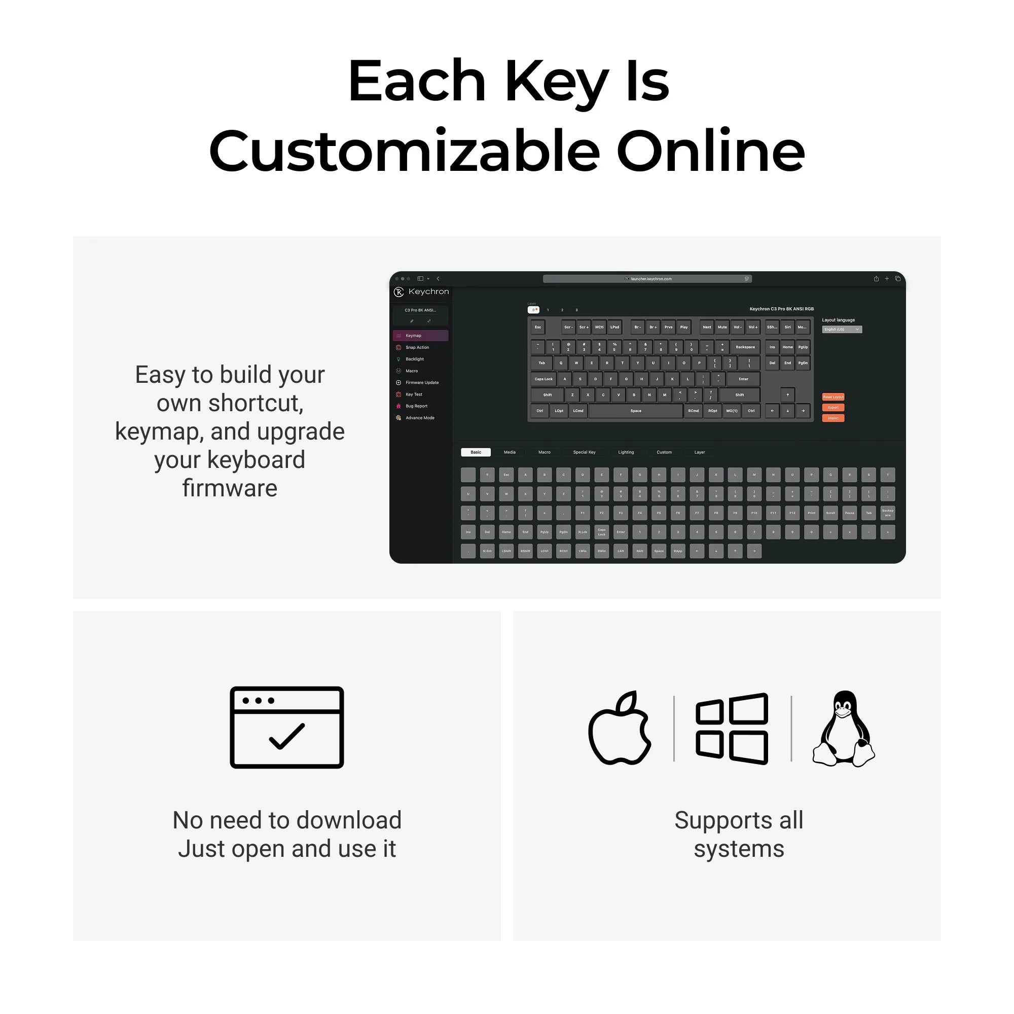 Keychron C3 Pro 8K QMK Wired Custom Mechanical Keyboard - View 5