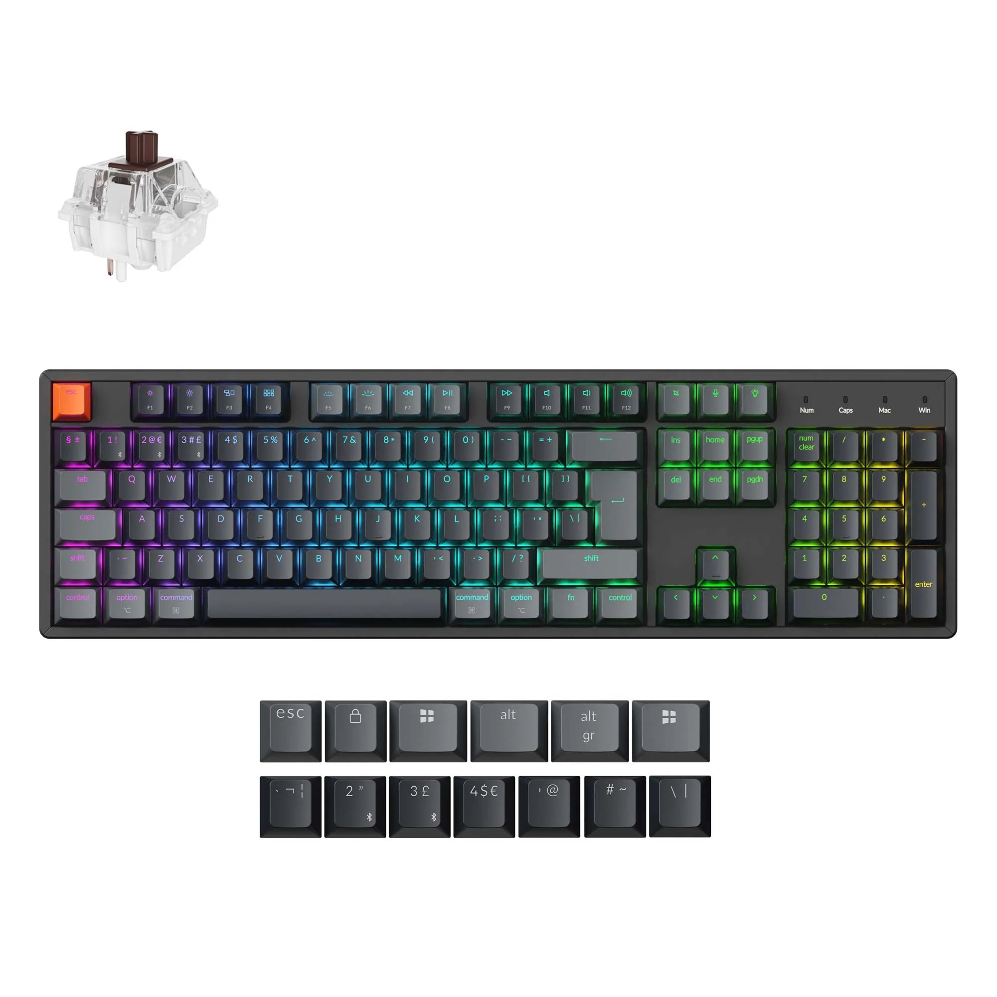 Keychron K10 QMK Wireless Mechanical Keyboard (ISO Layout) - Version 2 - View 2