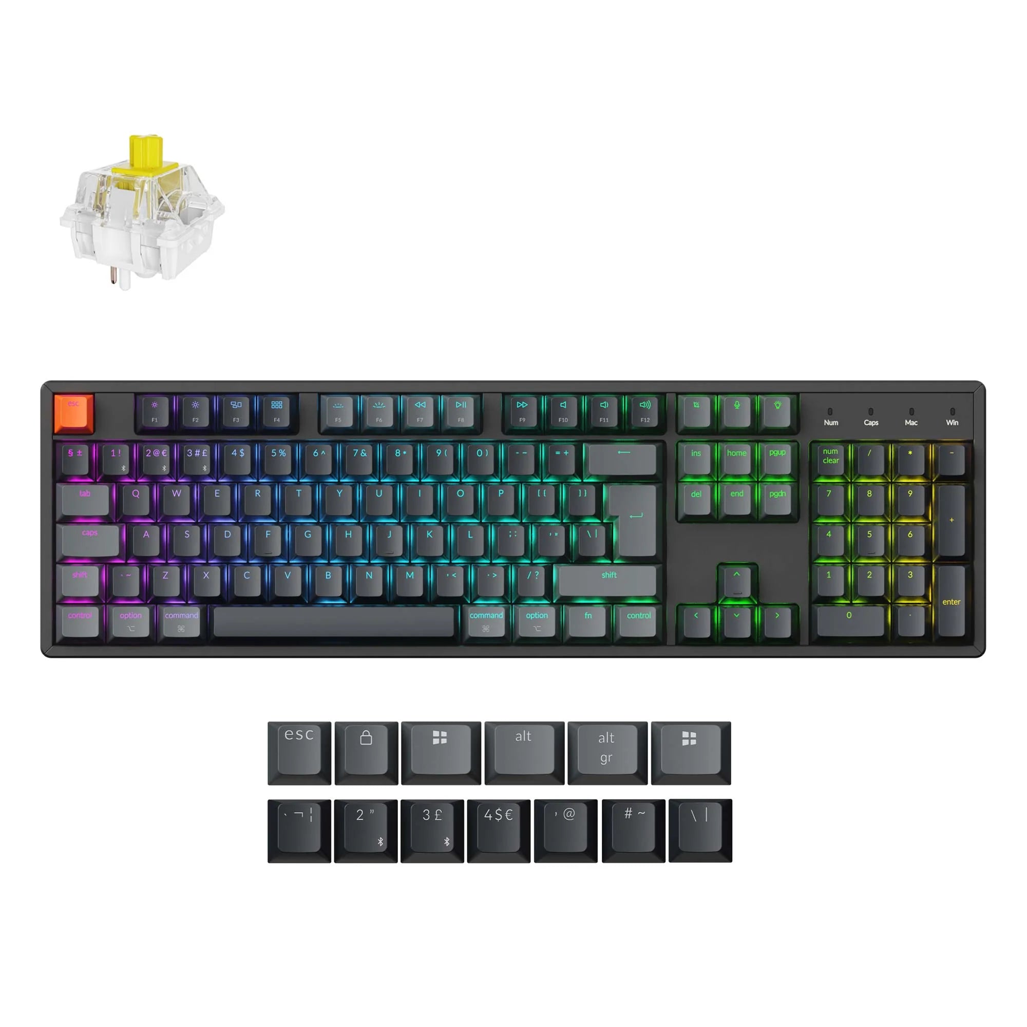 Keychron K10 QMK Wireless Mechanical Keyboard (ISO Layout) - Version 2 - View 3