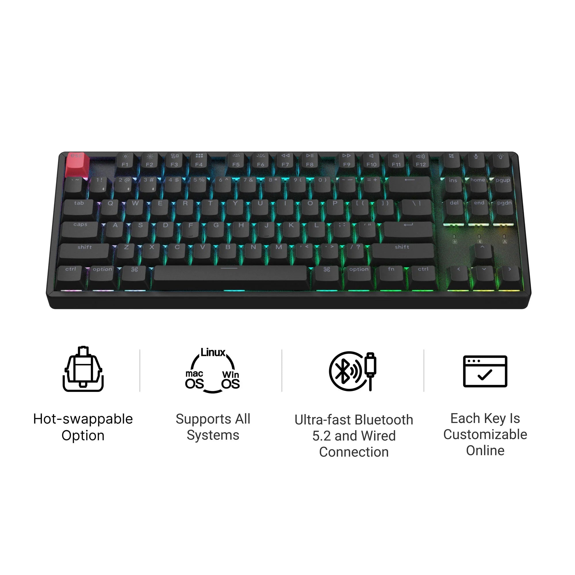 Keychron K8 QMK Wireless Mechanical Keyboard (Version 2)