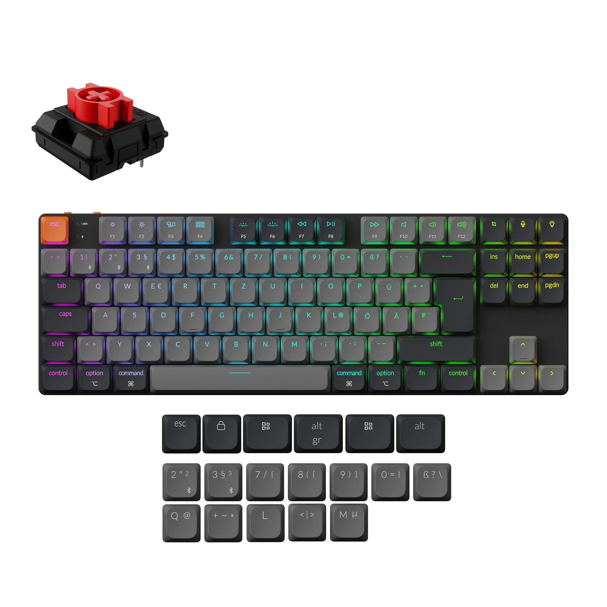 Keychron K1 QMK Wireless Mechanical Keyboard (ISO Layout) - Version 6 - View 4