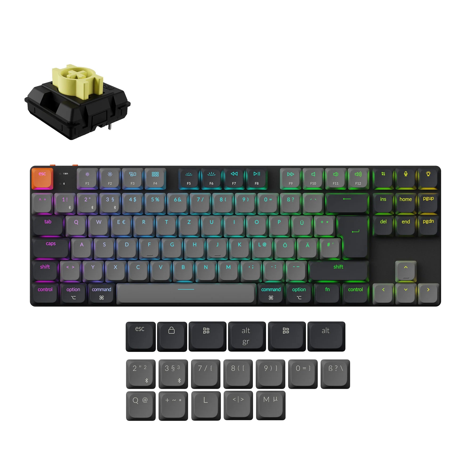 Keychron K1 QMK Wireless Mechanical Keyboard (ISO Layout) - Version 6 - View 6