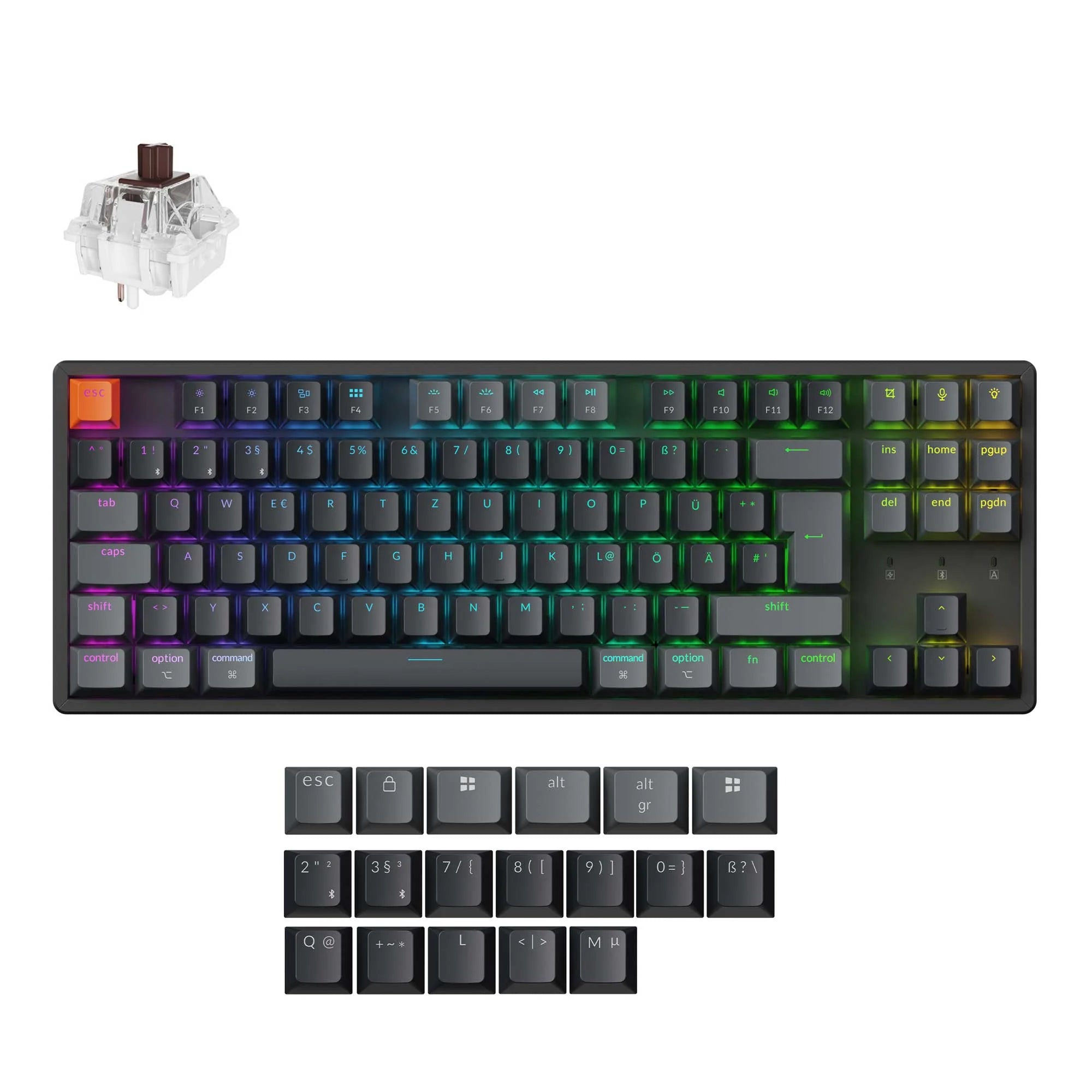 Keychron K8 QMK Wireless Mechanical Keyboard ISO Layout Collection (Version 2) - View 2