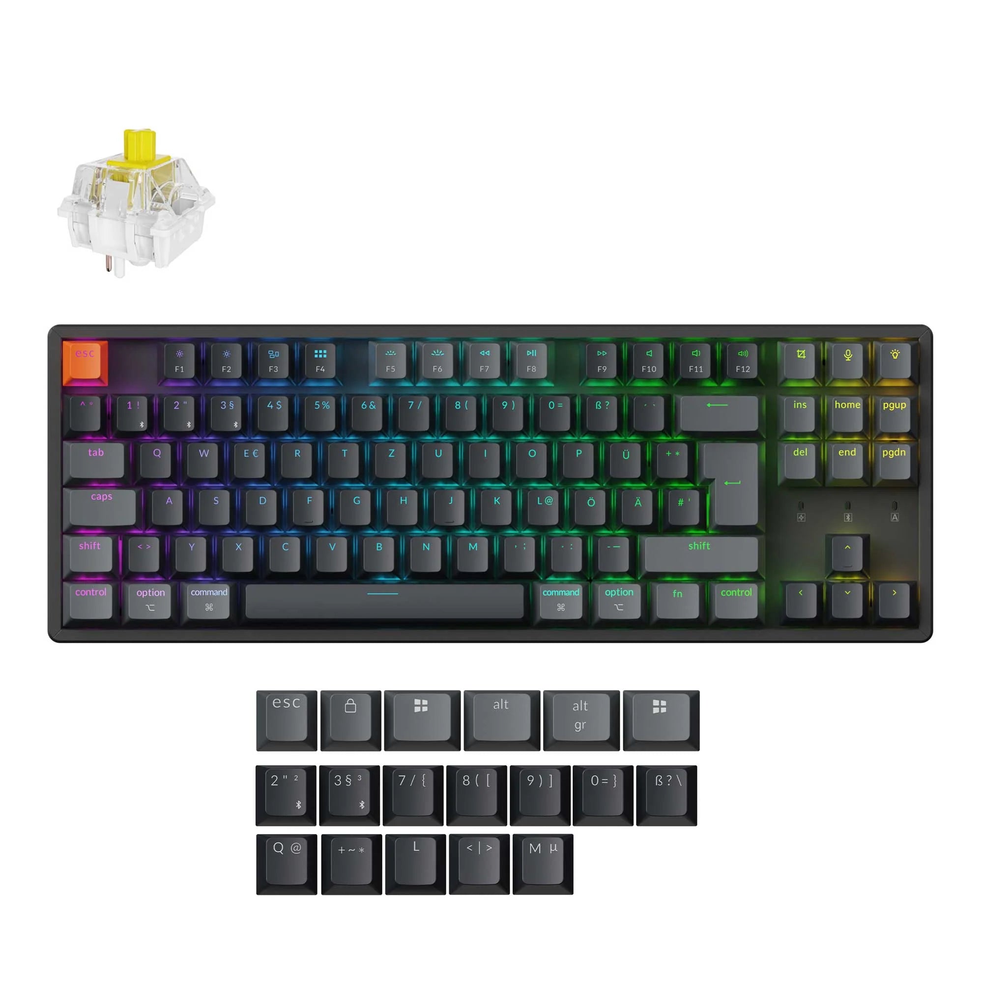 Keychron K8 QMK Wireless Mechanical Keyboard ISO Layout Collection (Version 2) - View 3