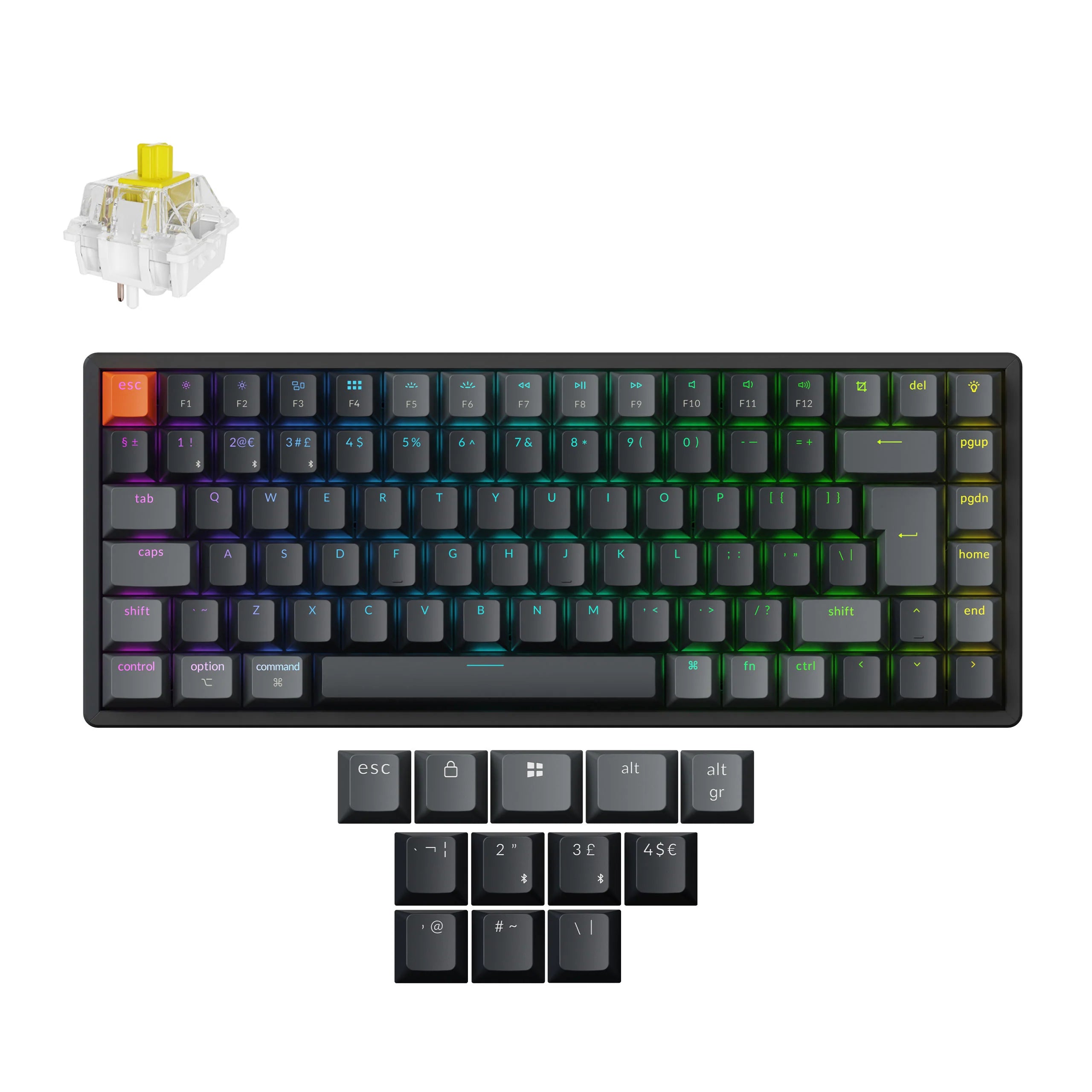 Keychron K2 QMK Wireless Mechanical Keyboard (ISO Layout) - Version 3 - View 3