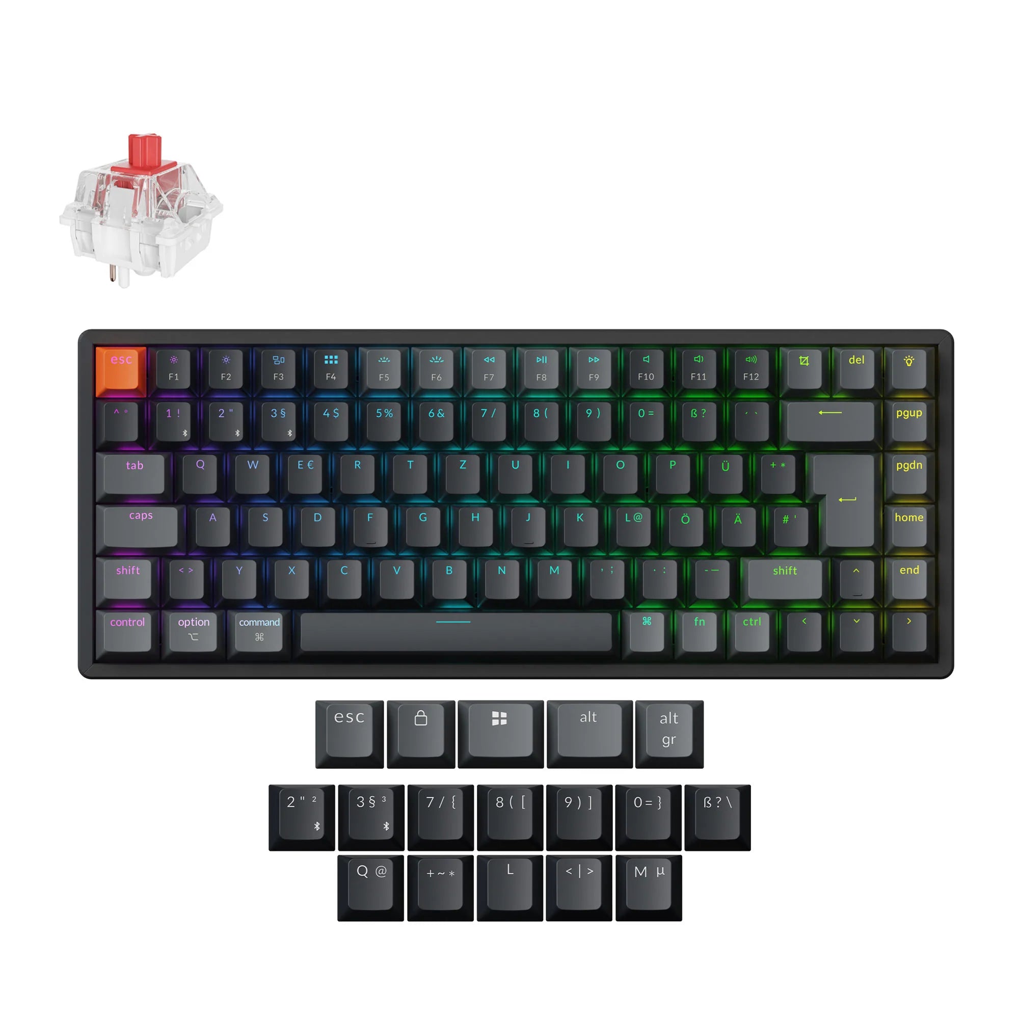 Keychron K2 QMK Wireless Mechanical Keyboard (ISO Layout) - Version 3 - View 4