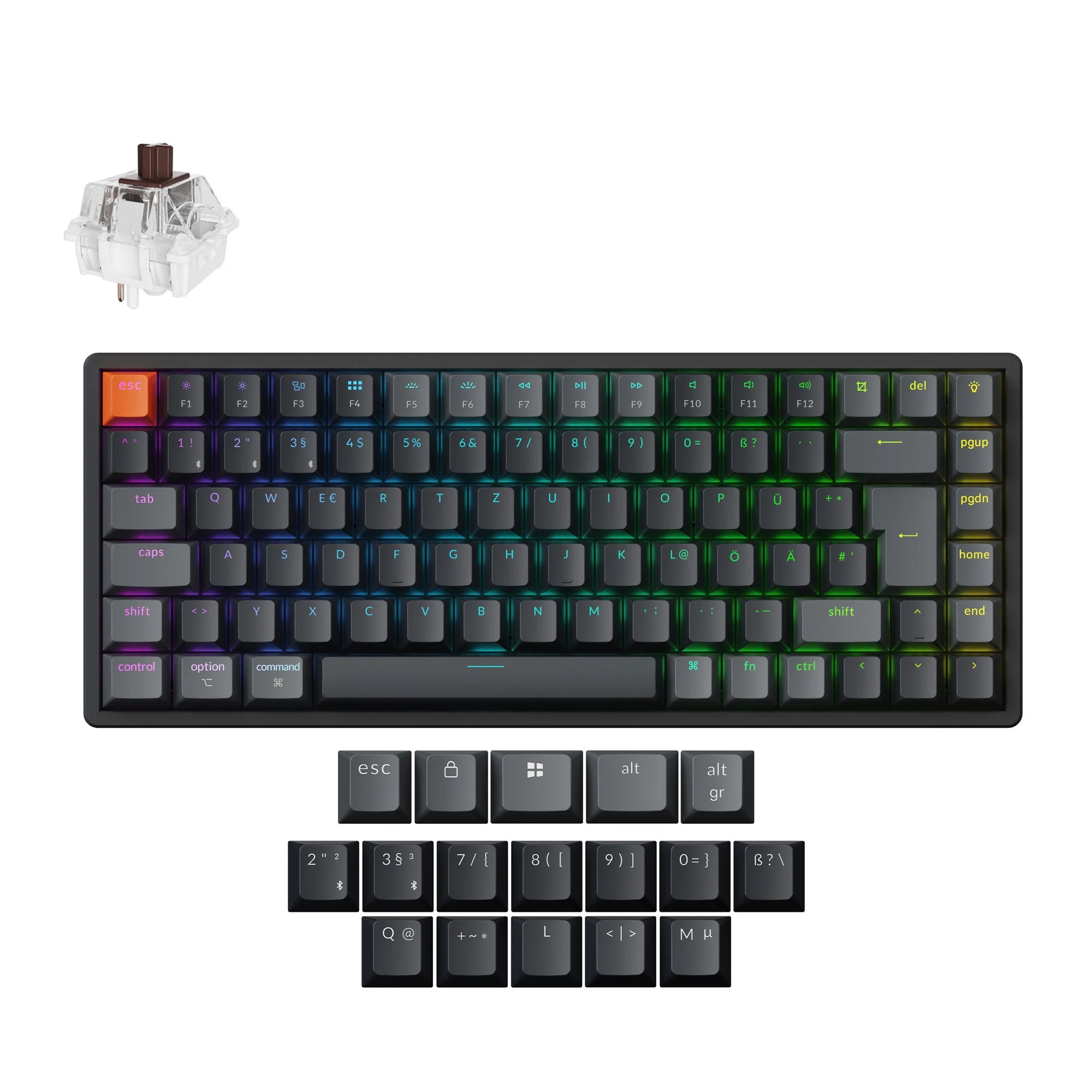 Keychron K2 QMK Wireless Mechanical Keyboard (ISO Layout) - Version 3 - View 5