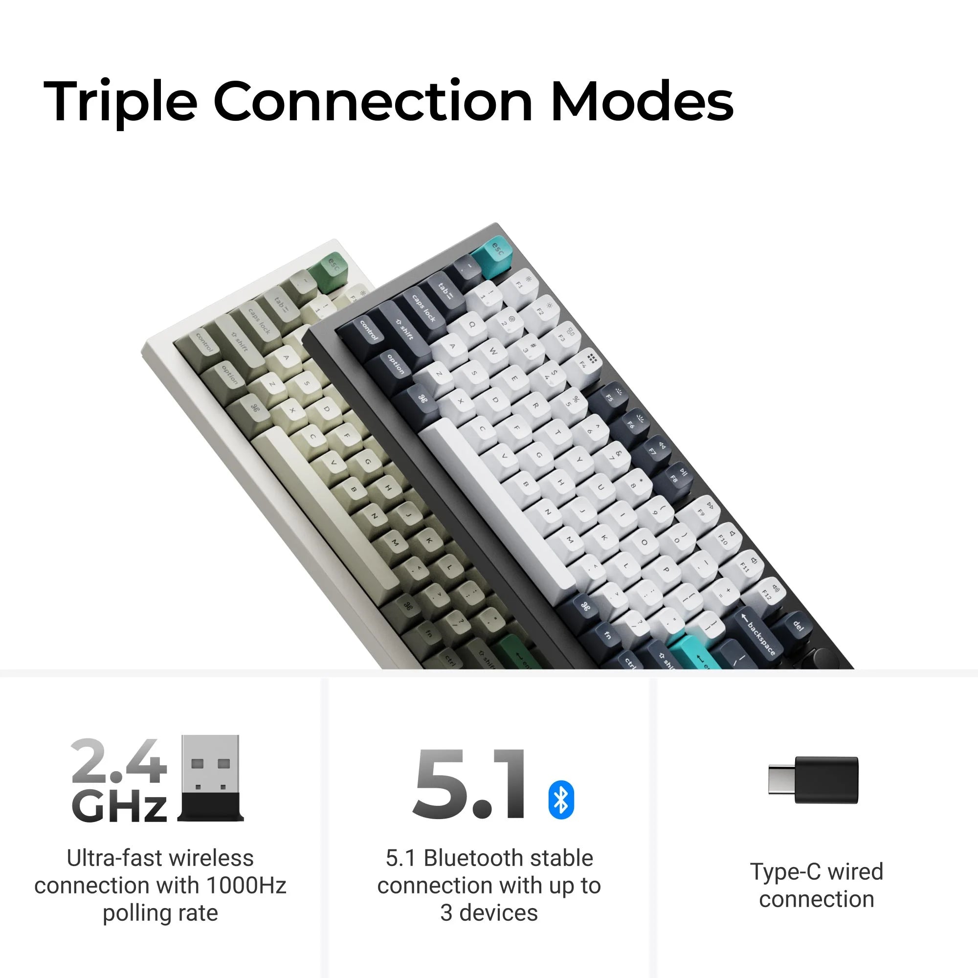 Keychron Q3 Max QMK/VIA Wireless Custom Mechanical Keyboard - View 3