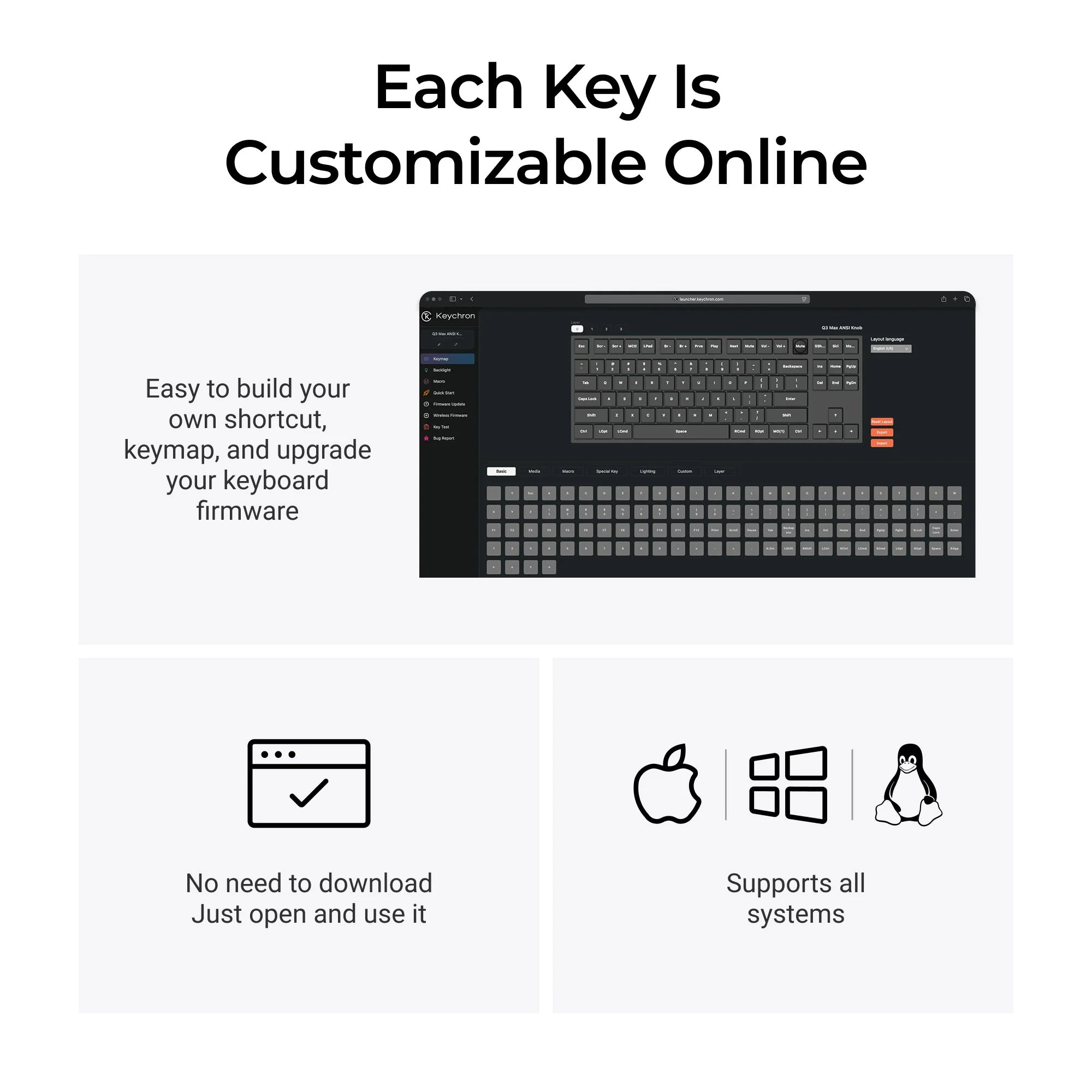 Keychron Q3 Max QMK/VIA Wireless Custom Mechanical Keyboard - View 6