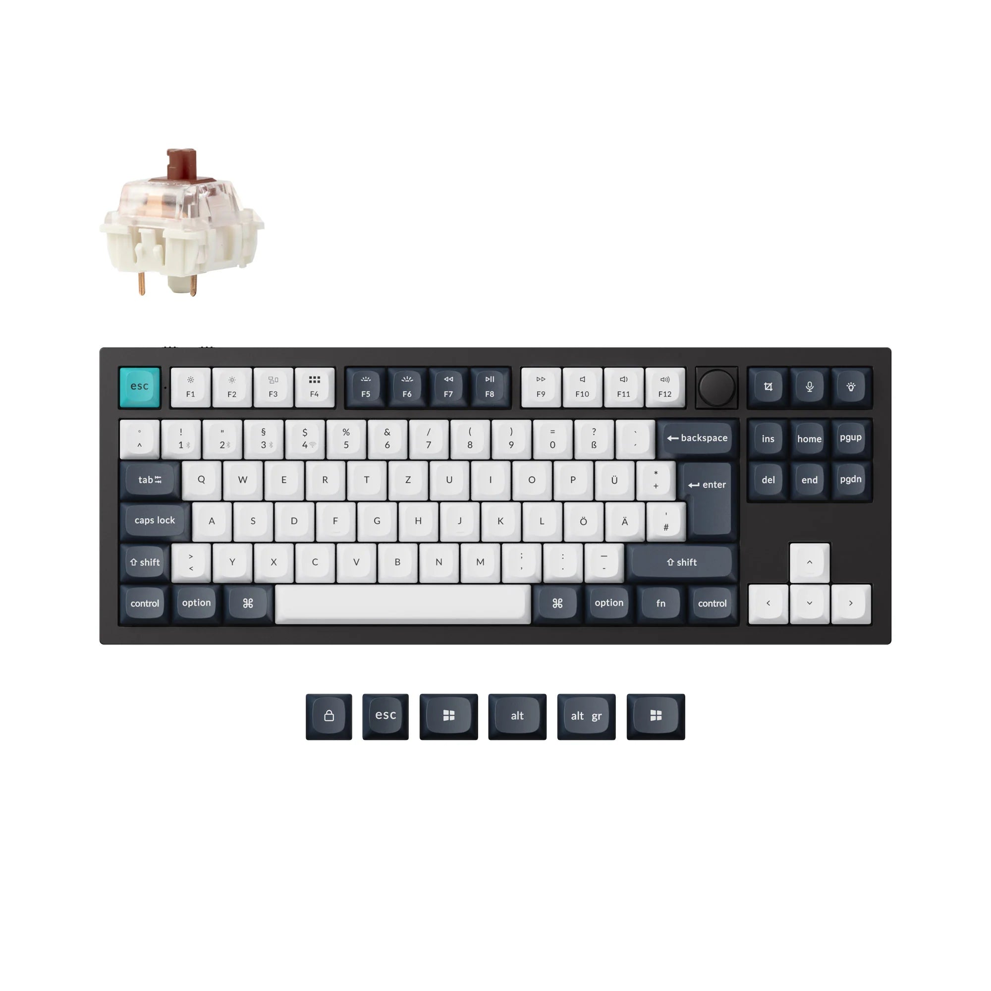 Keychron Q3 Max QMK/VIA Wireless Custom Mechanical Keyboard ISO Layout - View 2
