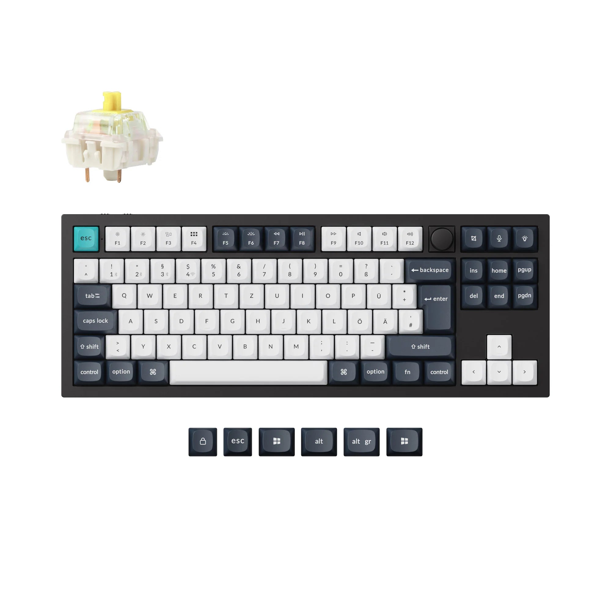 Keychron Q3 Max QMK/VIA Wireless Custom Mechanical Keyboard ISO Layout - View 3