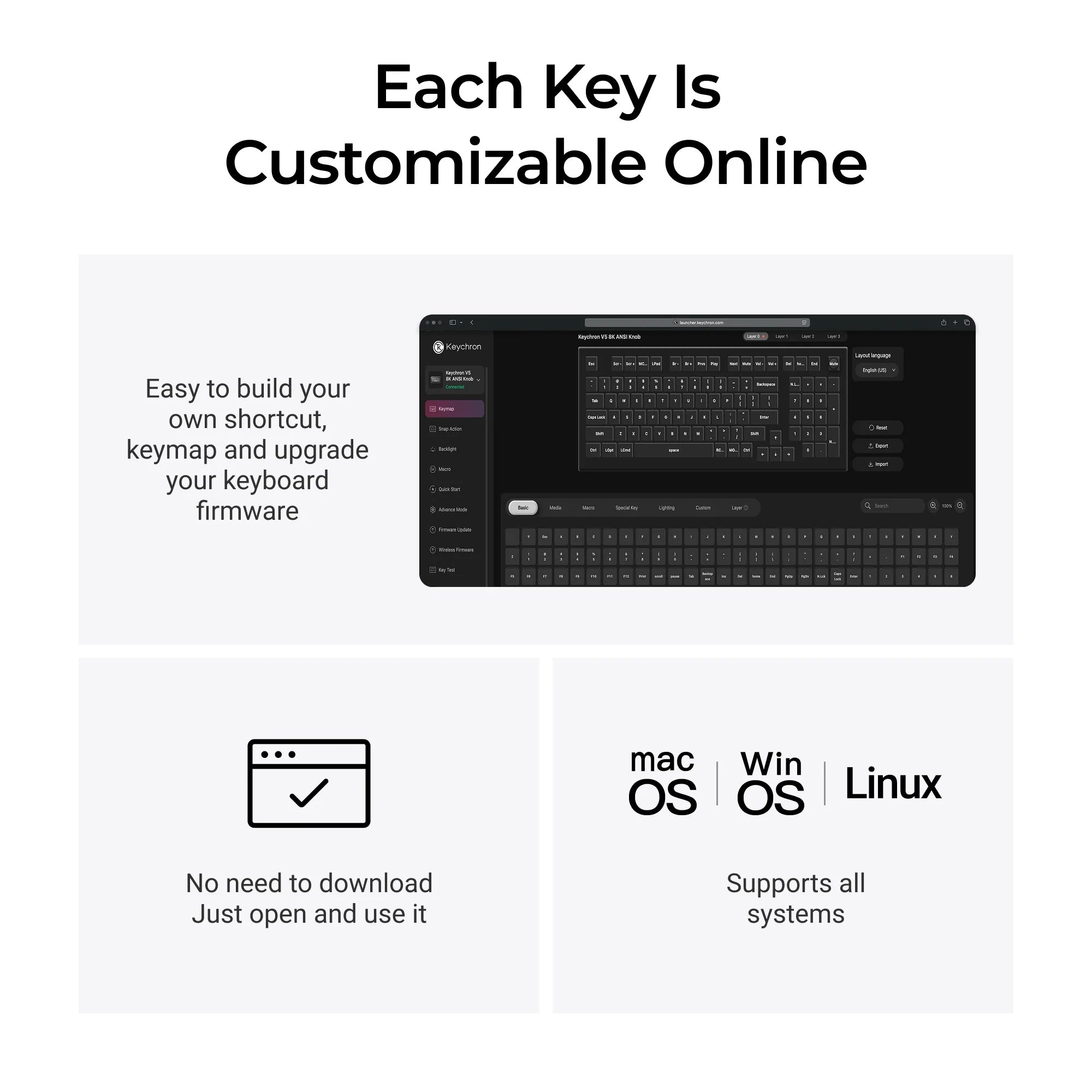 Keychron V5 8K QMK Wired Custom Mechanical Keyboard - View 5