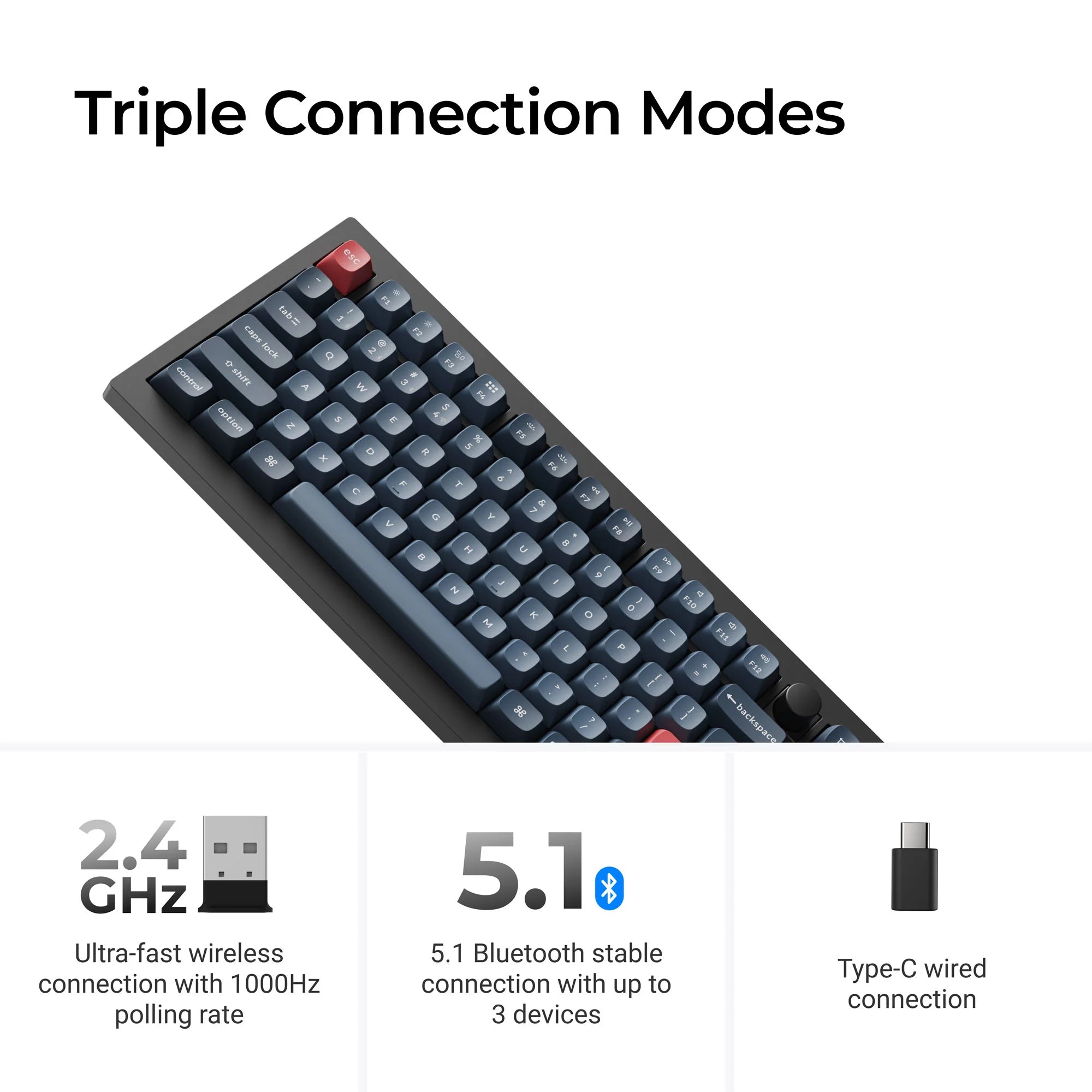 Keychron V6 Max QMK/VIA Wireless Custom Mechanical Keyboard - View 3