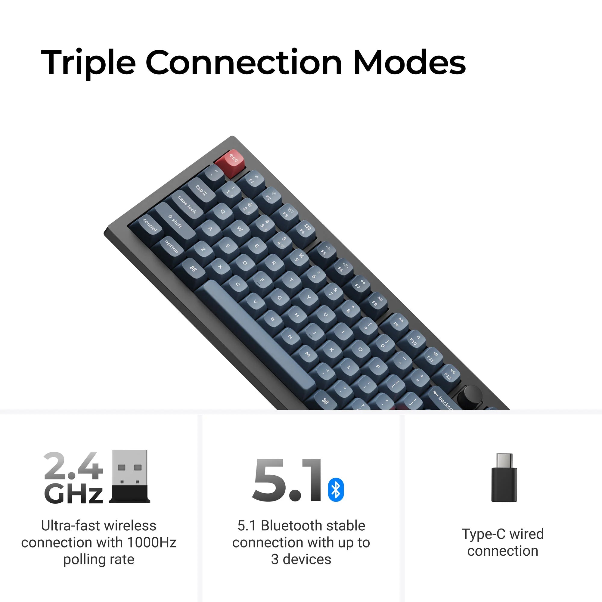 Keychron V3 Max QMK/VIA Wireless Custom Mechanical Keyboard - View 2