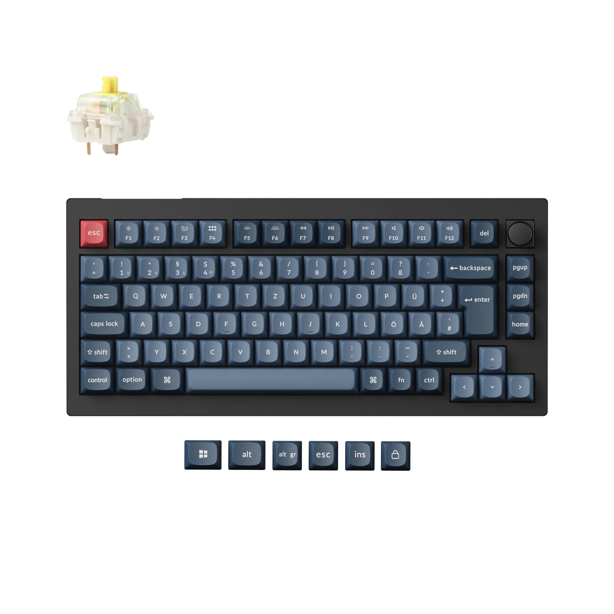 Keychron V1 Max QMK Wireless Custom Mechanical Keyboard ISO Layout Collection - View 3