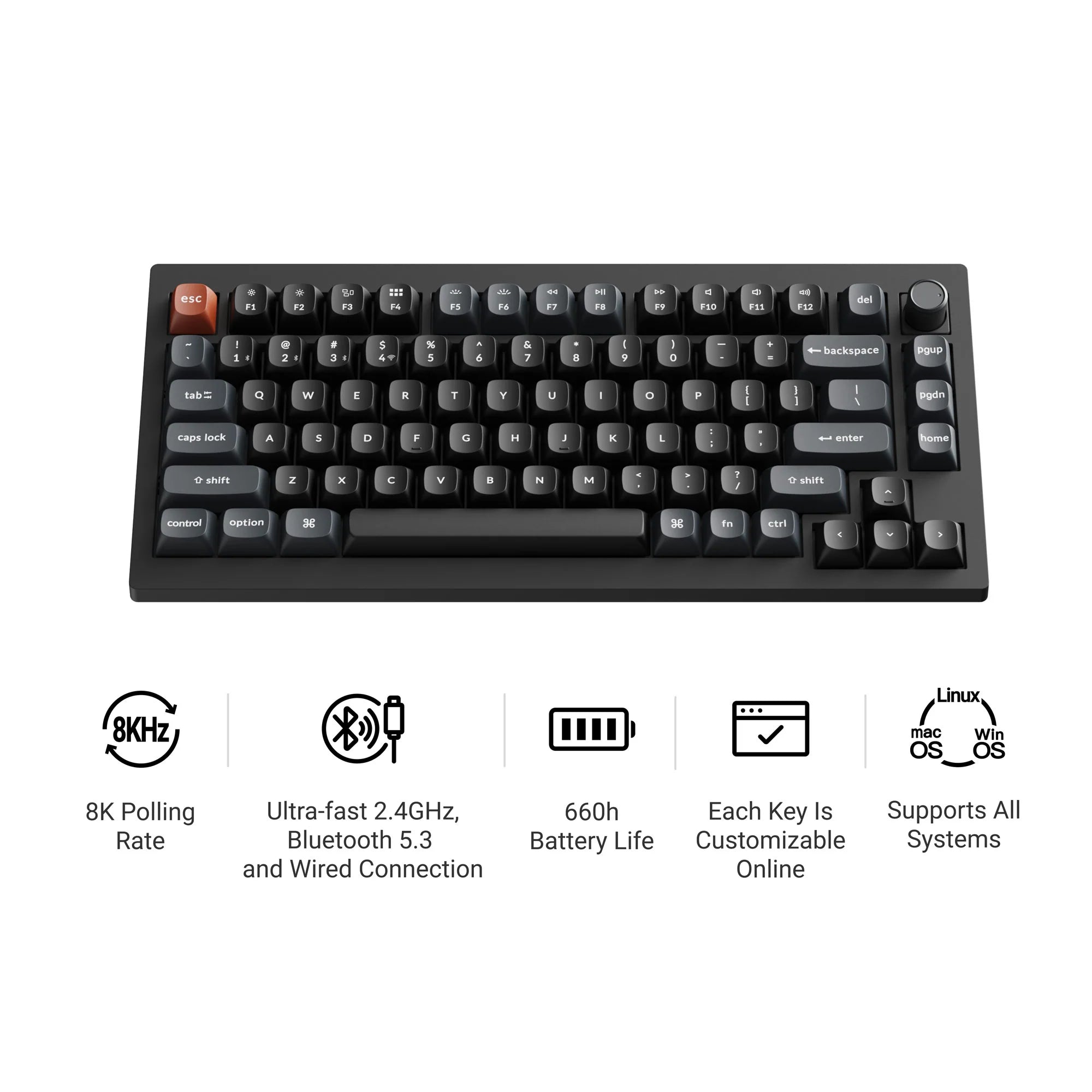 Keychron V1 Ultra 8K Wireless Custom Mechanical Keyboard